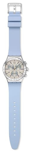 Swatch New Irony Chrono Unisex Dress Watch Stainless Steel Blue Quartz Water Resistant BLUESHIFT Glow