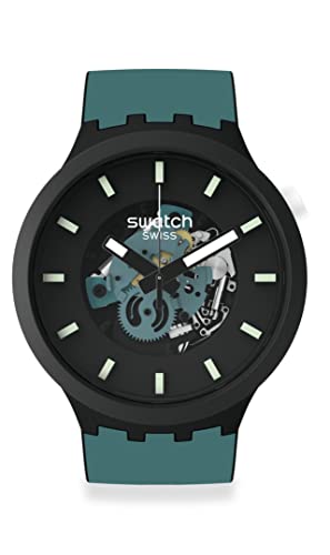 Swatch Big Bold Bioceramic Lacquered Unisex Watch Casual Polymer Black Automatic Waterproof Night Trip
