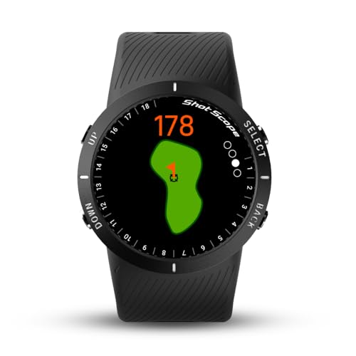 Shot Scope V5 GPS Watch, Shot Tracking, 36k+ Preloaded Courses, Full Course Maps, No Subscription (Black)