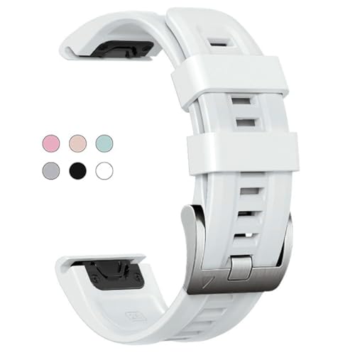 20mm Watch Band for Garmin Fenix 7S 6S 5S, Soft Silicone Band Bracelet Wristband Quick Fit for Garmin Women Smart Watch (White)