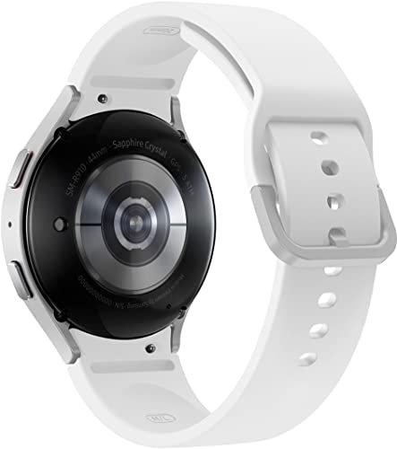 SAMSUNG Galaxy Watch 5 44mm Bluetooth Smartwatch w/Body, Health, Fitness and Sleep Tracker, Sapphire Crystal Glass, Enhanced GPS Tracking, US Version, Silver Bezel w/White Band (Renewed)