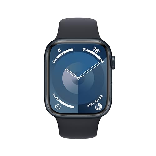 Apple Watch Series 9 [GPS 45mm] Smartwatch with Midnight Aluminum Case with Midnight Sport Band M/L. Fitness Tracker, ECG Apps, Always-On Retina Display, Water Resistant