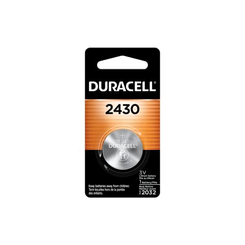 Duracell 2430 Lithium Battery, 1 Count (Pack of 1) Lithium Coin Battery for Watch Battery, Key Fob, Car Remote, and other devices, CR2430 Lithium 3 Volt (3V) Cell