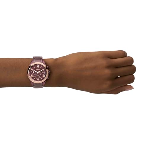 Fossil Women's Modern Courier Quartz Stainless Chronograph Watch, Color: Wine (Model: BQ3281)