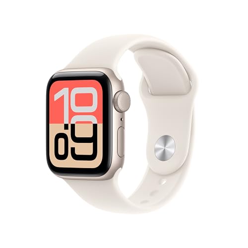 Apple Watch SE 3 [GPS 40mm] Smartwatch with Starlight Aluminum Case with Starlight Sport Band - S/M. Fitness and Sleep Trackers, Heart Rate Monitor, Always-On Display, Water Resistant