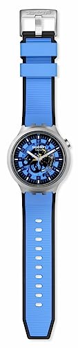 Swatch Big Bold Irony Lacquered Unisex Watch Casual Polymer Blue Automatic Waterproof Azure Blue Daze
