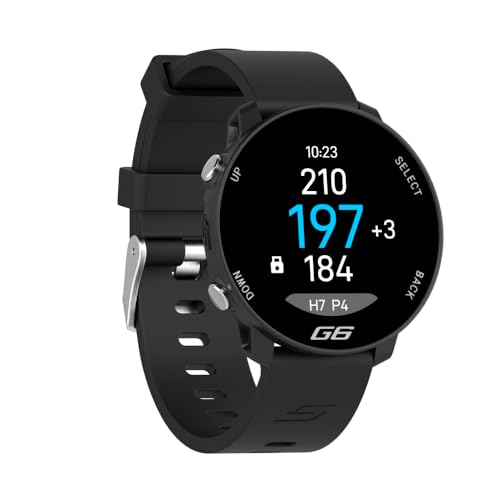 Shot Scope G6 GPS Watch, 38k+ Pre-Loaded Courses, Full Hole Maps, 2X Strap Sets (Black and Gray), Color Sceen, Unisex Golf Watch for Men and Women
