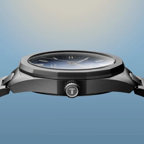 Tissot PRC 100 Solar, Blue Dial, 39mm Watch for Men, Silver Stainless Steel Bracelet, Solar Quartz Movement, T1514221104100
