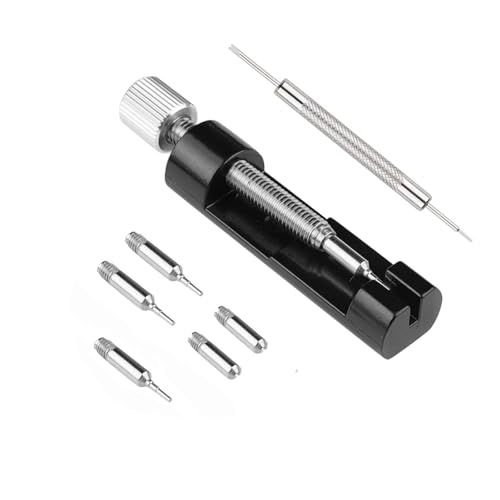 Watch Link Removal Kit, Tools to Adjust and Remove Bracelets，Pin Remover for Sizing Strap，Watch Band Adjustment Tool Kit with Extra Replacement (Black)