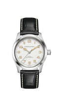 Hamilton Khaki Field Murph Automatic Men's Watch, 38mm Stainless Steel Case, Swiss Made, White Dial Analog Wrist Watch for Men, 100m Waterproof, Sapphire Crystal, 3-Hand Movement, Calf Leather Strap