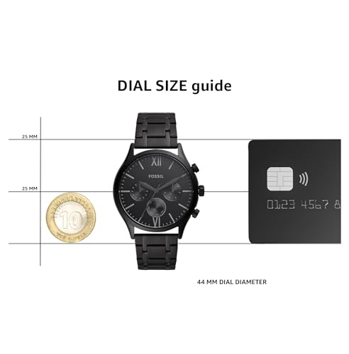 Fenmore Midsize Multifunction Black Stainless Steel Watch