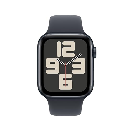 Apple Watch SE (2nd Gen) [GPS 44mm] Smartwatch with Midnight Aluminum Case with Midnight Sport Band M/L. Fitness and Sleep Trackers, Crash Detection, Heart Rate Monitor, Retina Display