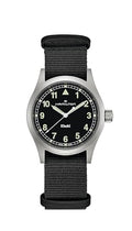 Hamilton Khaki Field Khaki Quartz Men's Watch, 38mm Stainless Steel Case, Swiss Made, Black Dial Analog Wrist Watch for Men, 50m Waterproof, Sapphire Crystal, Textile Strap
