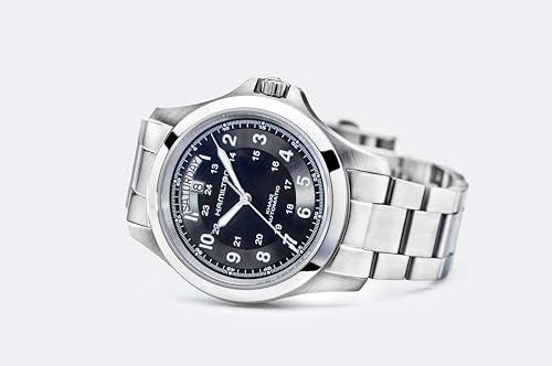 Hamilton Khaki Field King Automatic Men's Watch, 40mm Stainless Steel Case, Swiss Made, Black Dial Analog Wrist Watch for Men, 50m Waterproof, Sapphire Crystal, Stainless Steel Strap