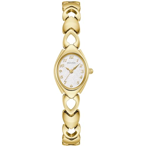 Bulova Ladies Quartz Classic, Gold-Tone Stainless Steel Case & Silver-Tone Dial (Model: 97L193)