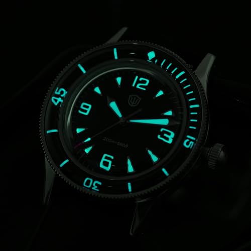 watchdives WD50Q Dive Watch for Men, 38mm, Enamel Black