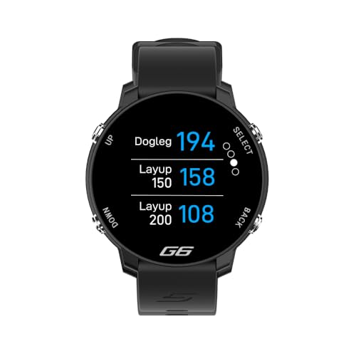 Shot Scope G6 GPS Watch, 38k+ Pre-Loaded Courses, Full Hole Maps, 2X Strap Sets (Black and Gray), Color Sceen, Unisex Golf Watch for Men and Women