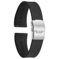 ULLCHRO Silicone Watch Band Quick Release Strap FKM Waterproof Watch Bands for Men 20mm 22mm Replacement Strap Sport Rubber Watchband (20mm, Black