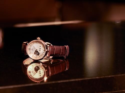 ORIENT Classic Semi Skeleton Sun & Moon Mechanical Watch RN-AS0002S Men's
