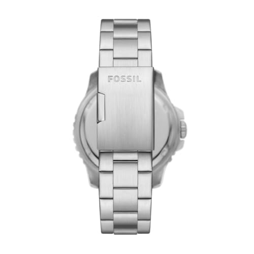 Fossil Men's 46mm Silver/Black/Red GMT Quartz Stainless Steel Watch