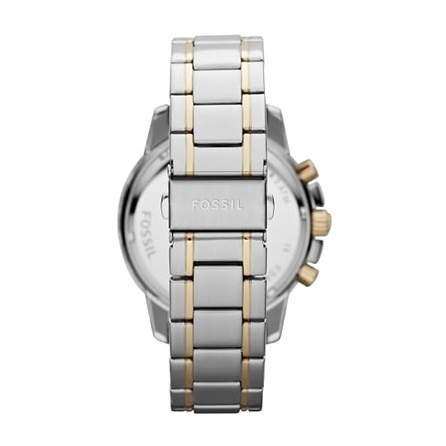 Fossil Men's Watch, Dean Quartz Stainless Steel Chronograph Watch for Men, Color: Gold/Silver