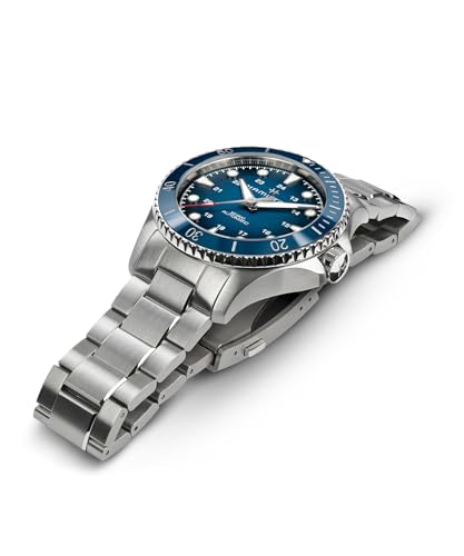 Hamilton Khaki Navy Automatic Men's Watch, 43mm Stainless Steel Case, Swiss Made, Blue Dial Analog Wrist Watch for Men, 300m Waterproof, Sapphire Crystal, Stainless Steel Strap