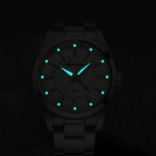 Addiesdive AD2065 36mm 515 GMT Mens Watch Sapphire Crystal Glass BGW9 Luminous 10Bar Water Resistant, White Dial