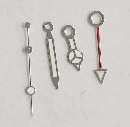 X psblty GMT Watch Hands, 4 Blue-Green Luminous Hands 13mm×12mm×11.5mm×7.5mm, Suitable for NH34 Movement(Red)
