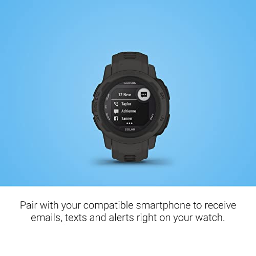 Garmin Instinct 2S Solar, Smaller-Sized Rugged Outdoor Watch with GPS, with Solar Charging Capabilities, Built for All Elements, Multi-GNSS Support, Tracback Routing and More, Graphite