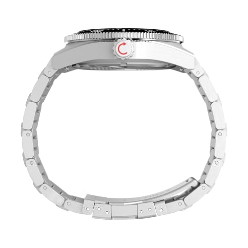 Timex Men's Deep Water Reef 41mm Watch - Stainless Steel Bracelet Black Dial Stainless Steel Case