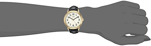Timex Women's Easy Reader 30mm Watch – Gold-Tone Case Cream Dial with Black Croco Leather Strap