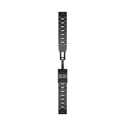 Garmin QuickFit 22 Watch Band - Vented Titanium Bracelet with Carbon Gray DLC Coating