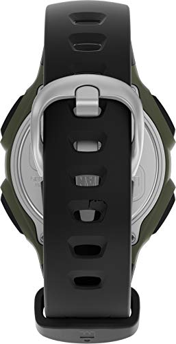 Timex Men's Ironman Triathlon Classic 30 38mm Resin Strap Watch – Green Case Black Top Ring with Black Resin Strap
