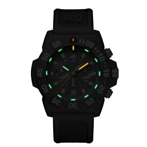 Luminox - Navy Seal XS.3597 - Mens Watch 45mm - Military Dive Watch in Black/Green Date Function Chronograph 200m Water Resistant - Mens Watches - Made in Switzerland