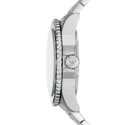 Emporio Armani Men's GMT Dual Time Silver Stainless Steel Bracelet Watch (Model: AR11589)