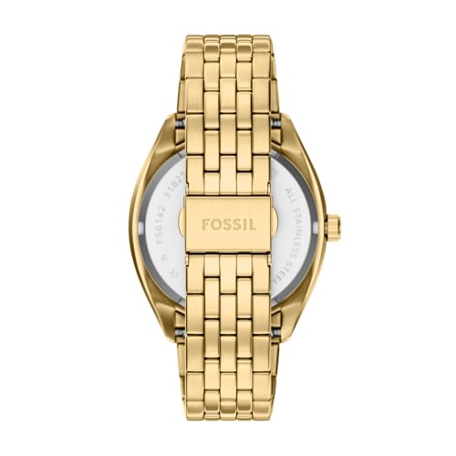 Fossil Men's Watch, Campbell Three-Hand Day-Date Gold-Tone Stainless Steel Watch for Men