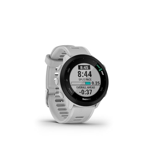 Garmin Forerunner 55, GPS Running Watch with Daily Suggested Workouts, Up to 2 Weeks of Battery Life, White