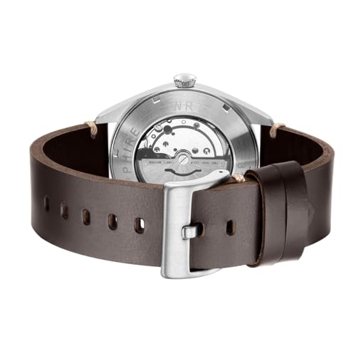 Boyarca Pilot Watch Men's Aviator Wrist Watch Japan Automatic Movement Retro Mechanical Watches Stainless Steel Case with Luminous Waterproof (Brown B)
