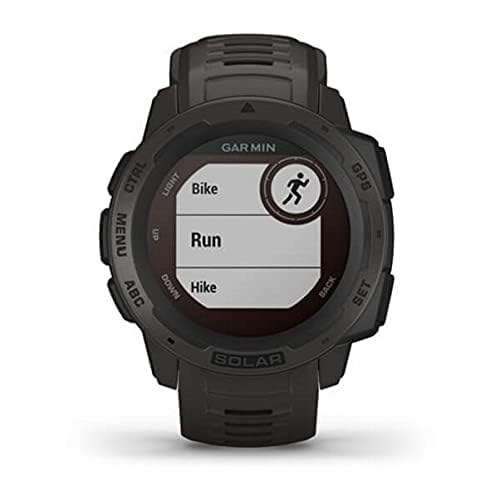 Garmin Instinct Solar, Solar-Powered Rugged Outdoor Smartwatch, Built-in Sports Apps and Health Monitoring, Graphite (Renewed)
