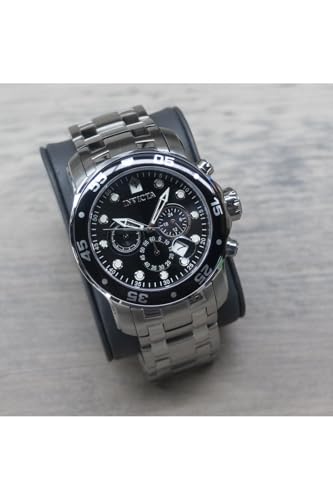 Invicta Men's 0069 "Pro Diver Collection" Stainless Steel Watch, Silver/Black
