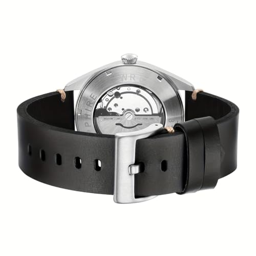 Boyarca Pilot Watch Men's Aviator Wrist Watch Japan Automatic Movement Retro Mechanical Watches Stainless Steel Case with Luminous Waterproof (Black B)