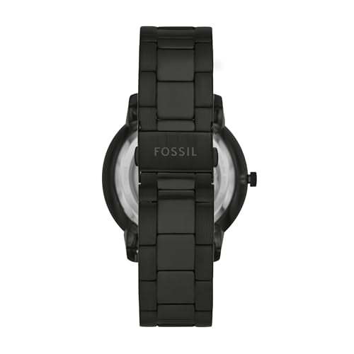Fossil Men's Neutra Automatic Stainless Steel Three-Hand Skeleton Watch, Color: Black (Model: ME3183)