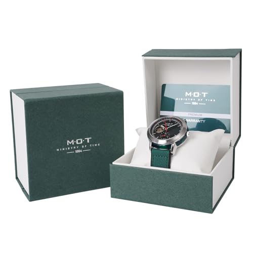 M.O.T Selection Automatic Watch - 39mm, Unisex, Open Heart Dial, Automatic Movement, Stainless Caseback, 3ATM Water Resistant – Ministry of Time (Green)