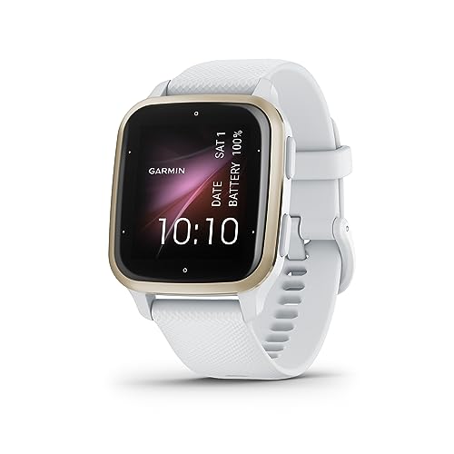 Garmin Venu® Sq 2 GPS Smartwatch, All-Day Health Monitoring, Long-Lasting Battery Life, AMOLED Display, Cream Gold and White (Renewed)
