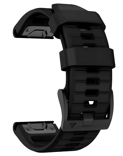 OUTVI 22mm watch band for garmin fenix 5 6 7 pro Sapphire Solar Forerunner 965 955 935 745 epix Pro Gen 2 47mm only soft silicone quick fit 22 watch bands replacement for men women Black