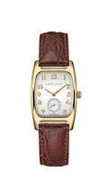 Hamilton American Classic Boulton Quartz Men's Watch, 27mm x 32mm Stainless Steel Case, Swiss Made, White Dial Analog Wrist Watch for Men, 30m Waterproof, Mineral Crystal, Cow Leather Strap