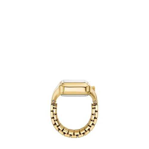Fossil Women's Watch Ring, Quartz Stainless Steel Two-Hand Ring Watch for Women, Color: Gold Raquel