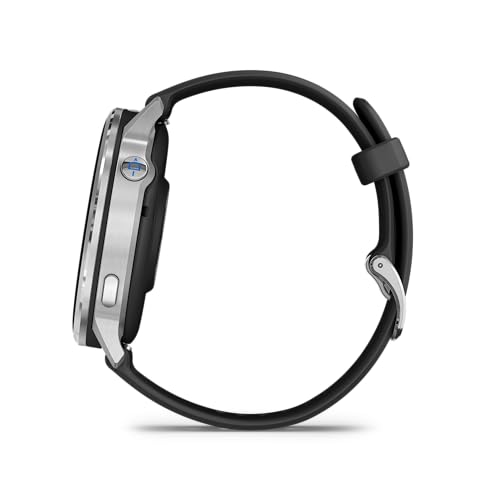 Garmin D2™ Air X15, Versatile Aviator Smartwatch with GPS, LED Flashlight, Health and Fitness Features, Aviation Weather, Built-in Microphone/Speaker, Silver with Black Silicone Band