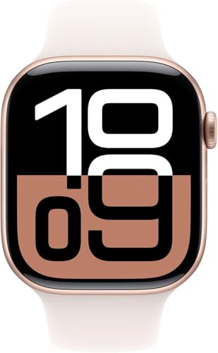 Apple Watch Series 10 [GPS + Cellular, 46mm] - Rose Gold Aluminum Case with Light Blush Sport Band, M/L (Renewed)