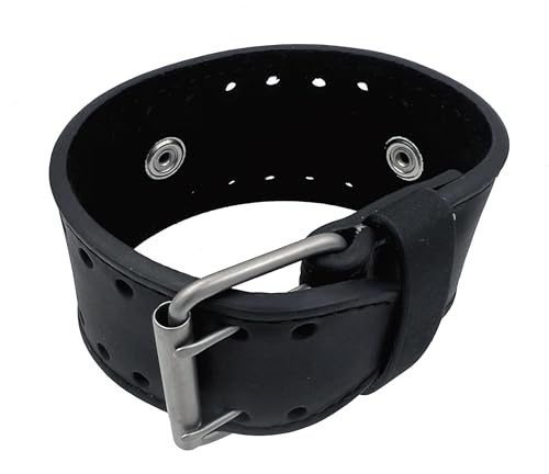 REV Crazy Horse Leather Strap Lug Width Wide Black Cuff Watch Band CHO-K 20mm -22mm